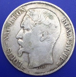 Monnaie argent, Pièce 5 francs Louis Napoléon Bonaparte, 1852 A, Paris