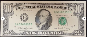 Etats-Unis Billet 10 dollars 1990 Atelier G Chicago