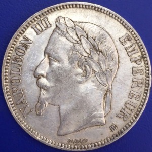 5 francs Napoléon III 1868 BB