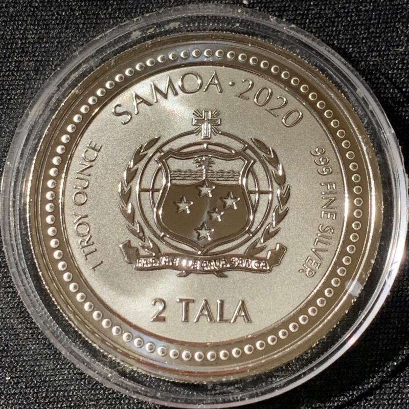 1 Oz 2020 Samoa 2 Tala Biscione Argent 999 Neuve sous capsule