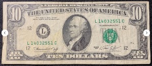 Etats-Unis Billet 10 dollars 1974 Atelier L San Francisco