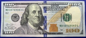 Etats-Unis, USA, New York, Billet 100 dollars 2013