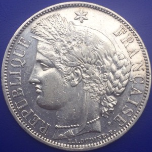 Monnaie Argent, 5 Francs CERES 1870 A 