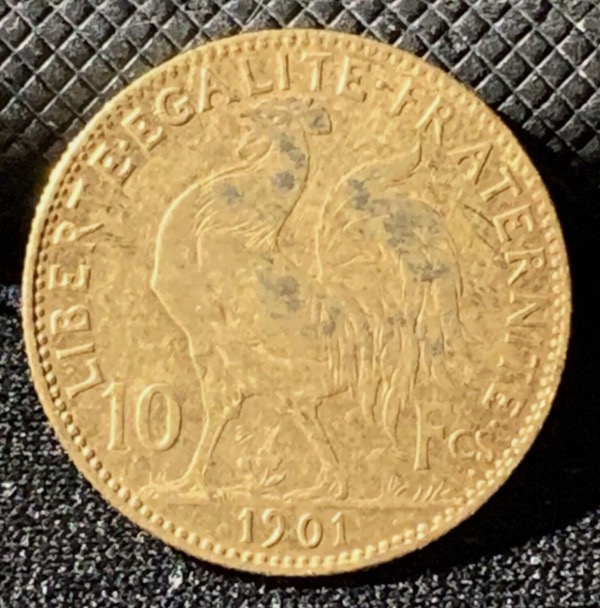 10 francs Coq Marianne 1901 or 