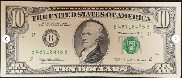 Etats-Unis Billet 10 dollars 1995 Atelier B New-York 75