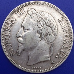 Monnaie argent,  5 francs Napoléon III, 1868 A, Paris