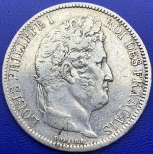 Pièce argent, France, Louis Philippe I, 5 francs, 1831 A