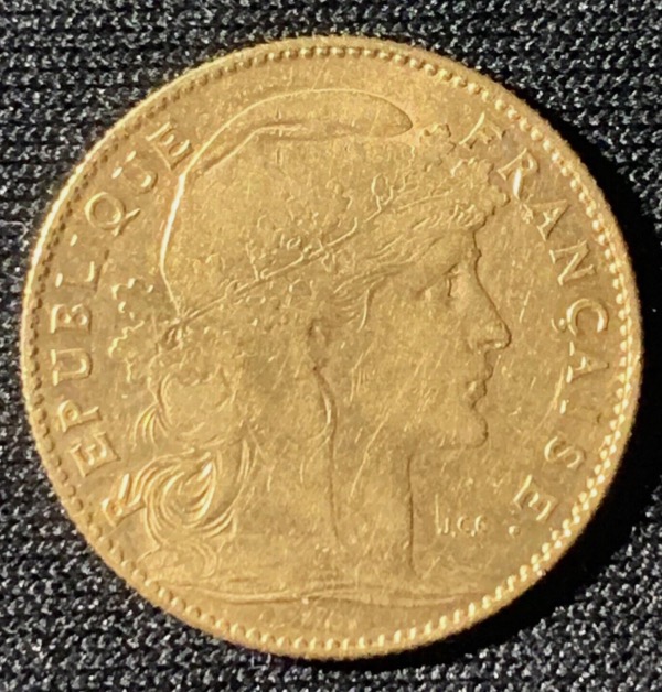 10 francs Coq Marianne or 1901