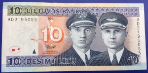 Billet 10 Litu 2001 Lituanie
