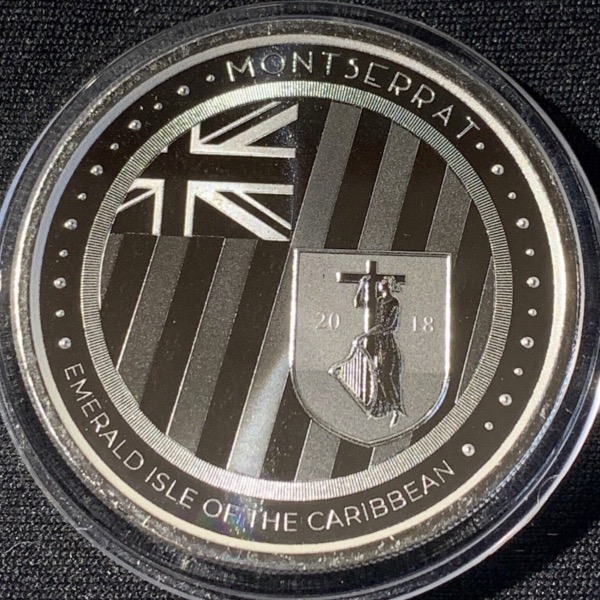 1 oz argent 2018 Montserrat 2$ Île Émeraude des Caraïbes