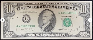 Etats-Unis Billet 10 dollars 1990 Atelier G Chicago