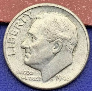 One Dime Roosevelt 1948 D argent, États-Unis