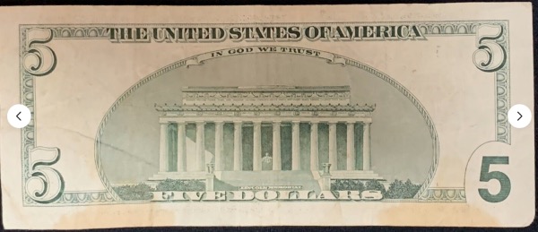 Etats-Unis Billet 5 dollars 2003 Atelier F Atlanta
