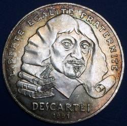 Pièce 100 francs argent - Descartes 1991