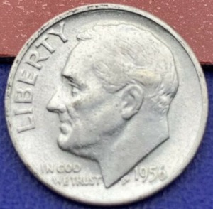 Pièce USA One Dime Roosevelt 1956 argent