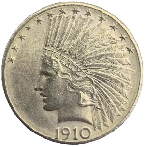 10 dollars or Tête d'indien 1910 Denver, Etats-unis