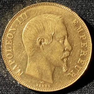 50 Francs Or Napoleon 3 Tête Nue 1857A