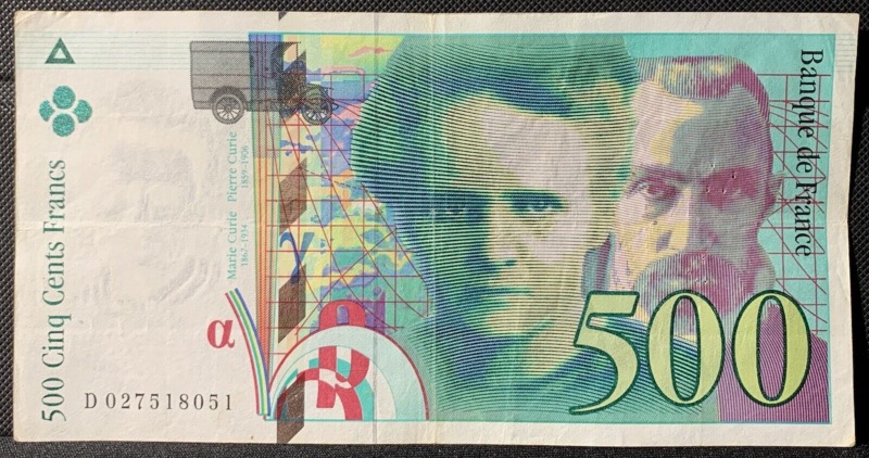 500 Francs Pierre et Marie Curie 1994