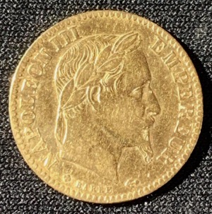 10 francs or napoléon III tête laurée 1868 BB