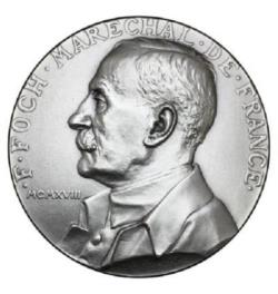 Médaille F. FOCH maréchal de France bronze argenté