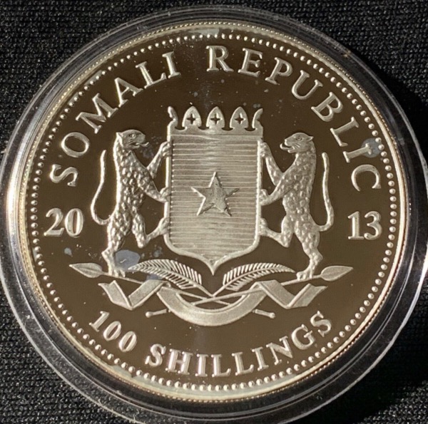 1 Oz 2013 Somalie 100 Schillings Elephant Argent 9999