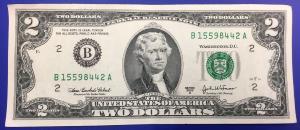 Etats-Unis, Billet 2 dollars, Thomas Jefferson, 2003, New York 
