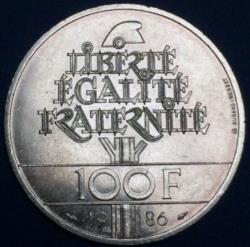 100 francs argent 1986 Liberté