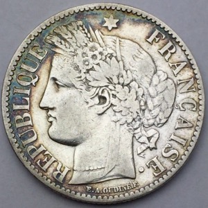 Monnaie argent,  2 francs Ceres, 1887 A 