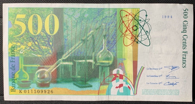 500 Francs Pierre et Marie Curie 1994