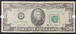 Etats-Unis Billet 20 dollars 1985 Atelier G Chicago