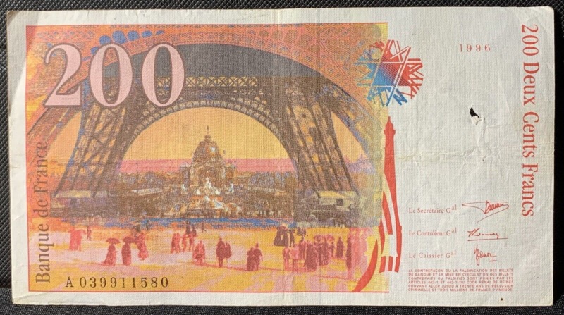 200 Francs Gustave Eiffel 1996