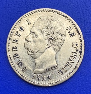 Monnaie Or 20 Lire Italie Umberto 1882